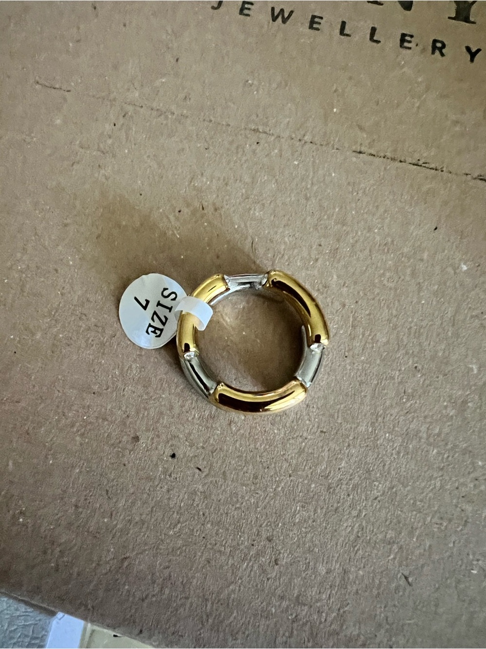 Two-Tone Gold & Silver Hinged Women's Ring - Size 7